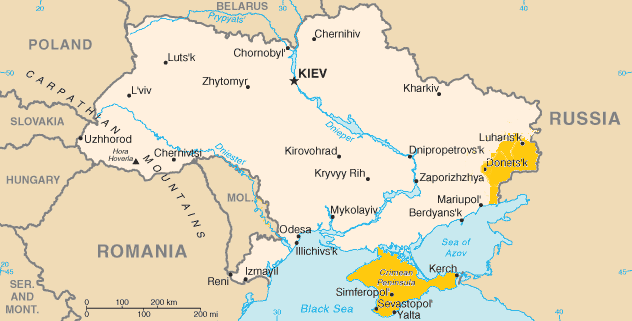 Ukraine map disputed territory